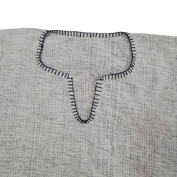 Handwoven Poncho With Zebra Print boho Style Fringe Hem Lightweight Cotton Blend - Picture 6 of 9